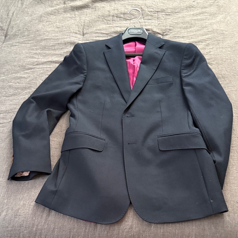 Charles Tyrwhitt Classic Navy Blazer with Bold Pink Interior
